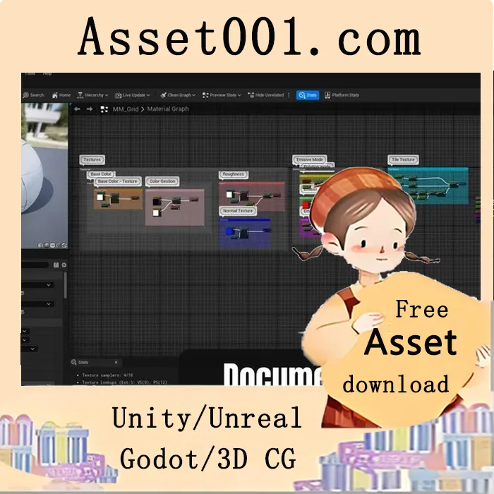 Unity网格材质预览包：14款高质量网格材质助力环境原型开发|Grid material 5.7