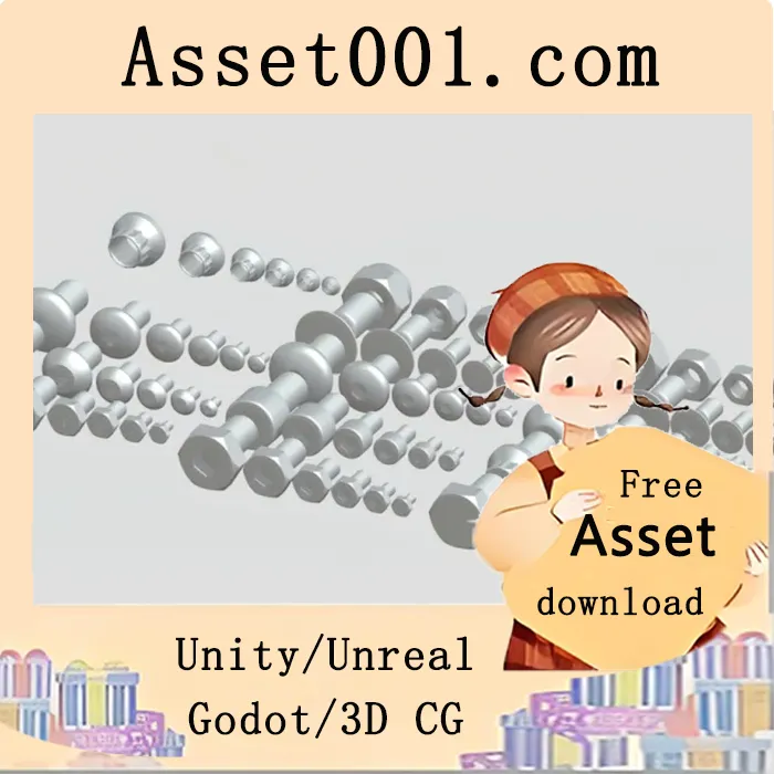 螺栓与螺母集合套件：机械工业项目的理想3D模型资源|Bolts And Nuts Collection