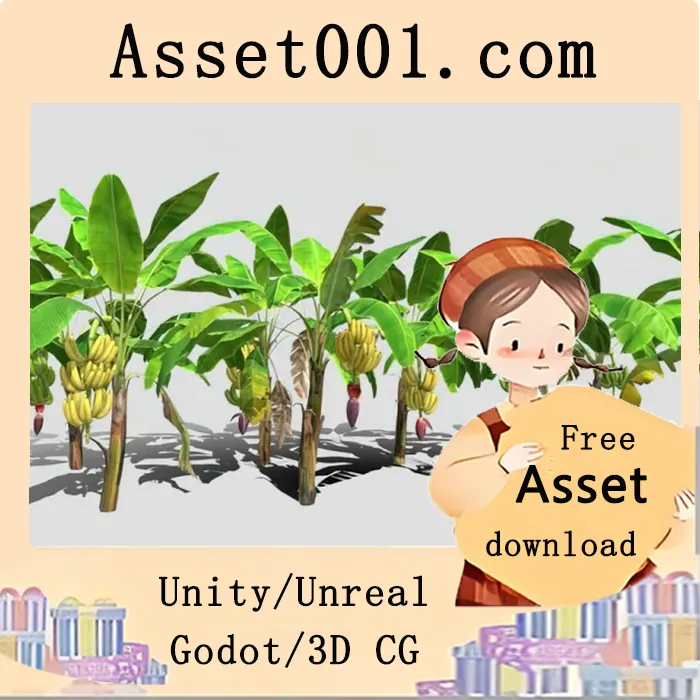 香蕉种植园3D模型：热带植被的生动呈现|Banana Plantation