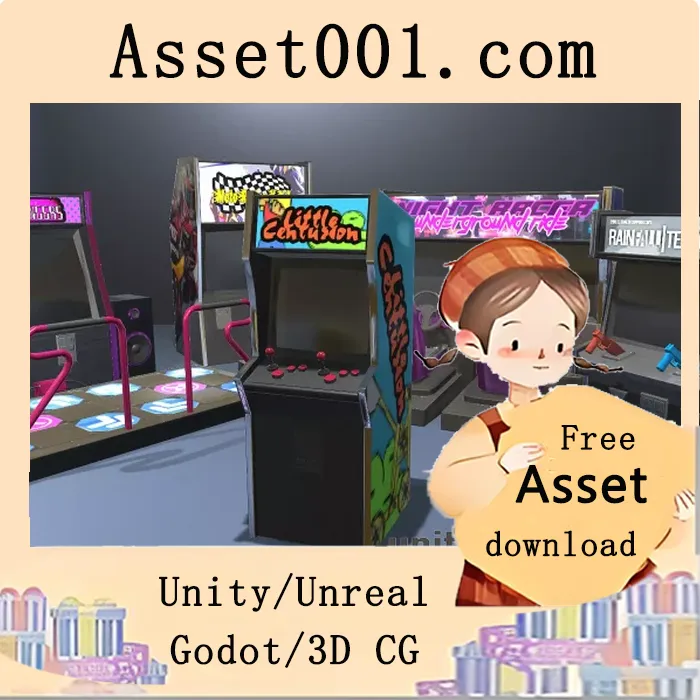Unity商店推荐：5款复古街机模型包，含11种变体与自定义品牌资源|Retro Arcade Machines Pack v1.0