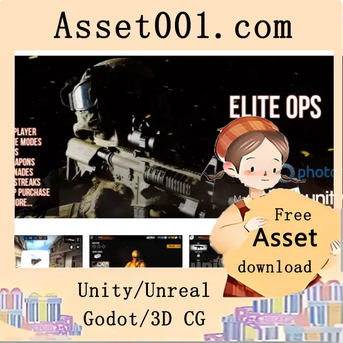 基于Unity开发的跨平台多人第一人称射击游戏Elite Ops完整资源包|Elite Ops Unity Multiplayer FPS Shooter For Android & iOS v1.0