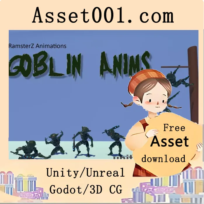 goblin角色动画包：包含75个战斗、移动、伏击等动作的完整动画资源|Goblin Anims v1.0