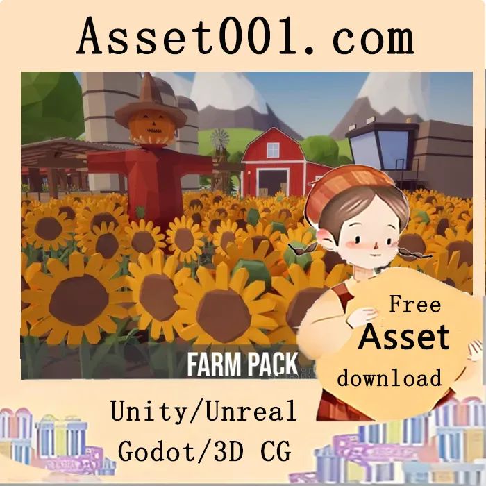 低多边形农场资源包：272个高质量预制件，专为Unity 2020.3+优化|Low Poly Farm Pack v1.1