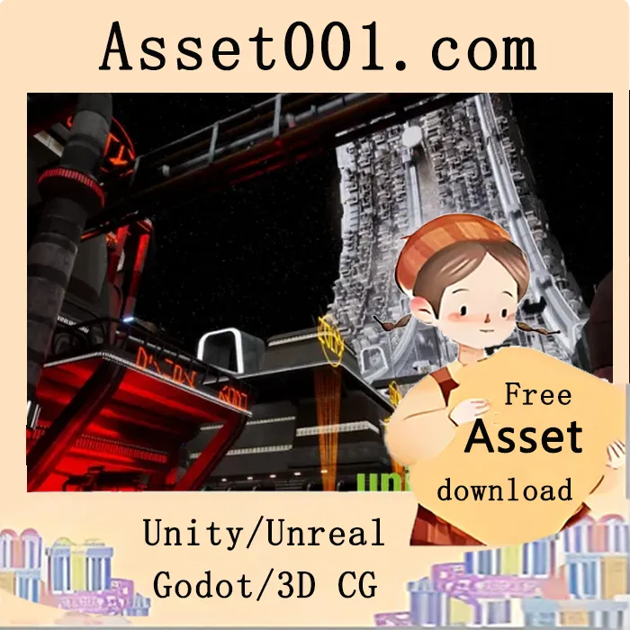 环世界城市环境包：包含185个静态网格、LOD、光贴图和碰撞体的科幻城市资源|Ring World City Station v4.26-4.27+