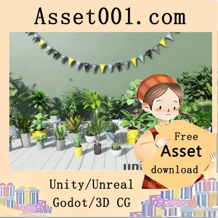 Unity植物包新增风力与升级效果，30种热带室内植物+10个可定制花盆|Tropical House Plants v4.19-4.27+