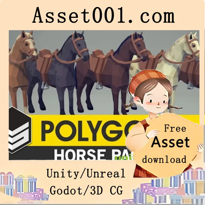 Synty Studios 推出低多边形马模型资产，适用于polygon风格游戏|POLYGON - Horse Pack (UE) v5.2+