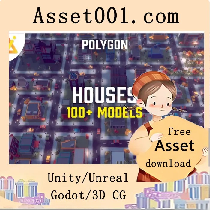 低多边形风格城市资产包：打造大型有趣场景的完整解决方案|POLY - Houses v1.0