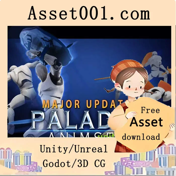 Paladin动画集：包含134+动画，专为剑盾战士设计的行动RPG角色资产|Paladin Anim Set v1.0
