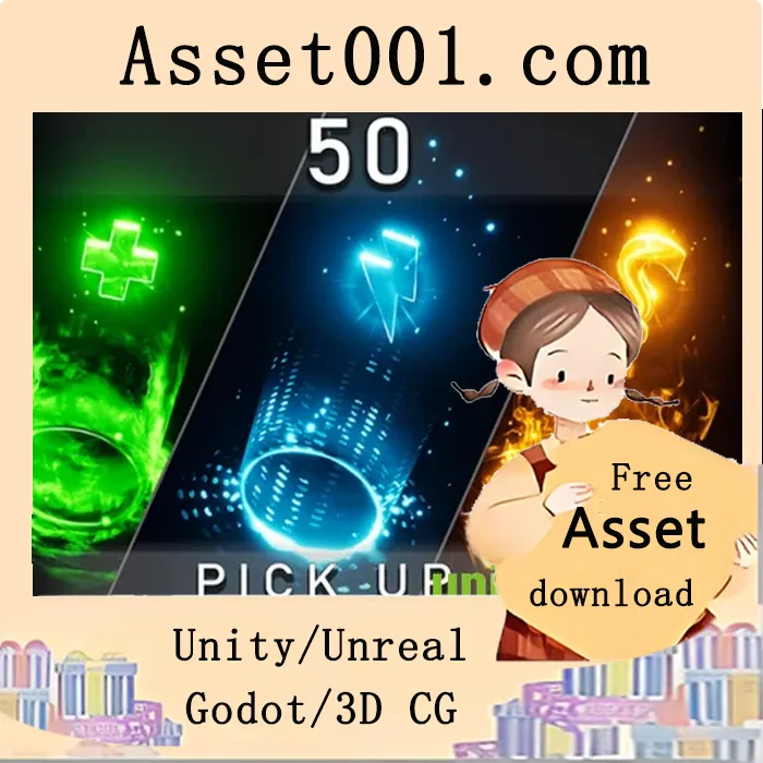 50种独特道具与增益效果VFX资源包|50 Unique Pick Ups and Power Ups VFX Pack v4.26-4.27+