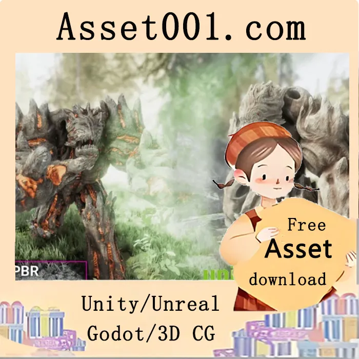 Unity/Unreal引擎中Treant怪物角色的动态动画与材质详解|Treant Monster Creature - Fantasy RPG v+