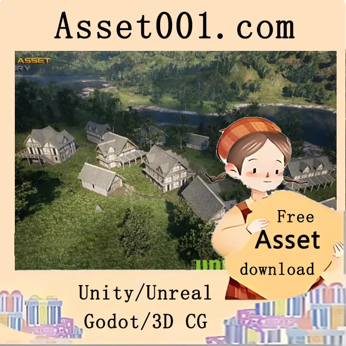 Unity商城推荐：47座精装修中世纪村庄建筑包，含615个模块化建筑部件及73种自然元素|Medieval Village Modular Buildings Pack v4.22-4.27+