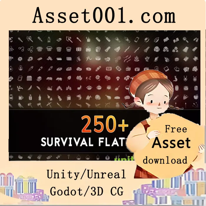 250+ 生存扁平图标包 | 适用于生存游戏的257个扁平图标|250+ Survival Flat Icons v1.0