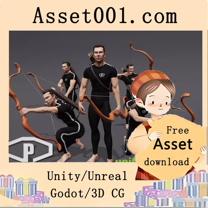 ANIMSET：弓箭角色动画集（含168个动作，含61个根运动变体）|ANIMSET: BOW & ARROW v1.5