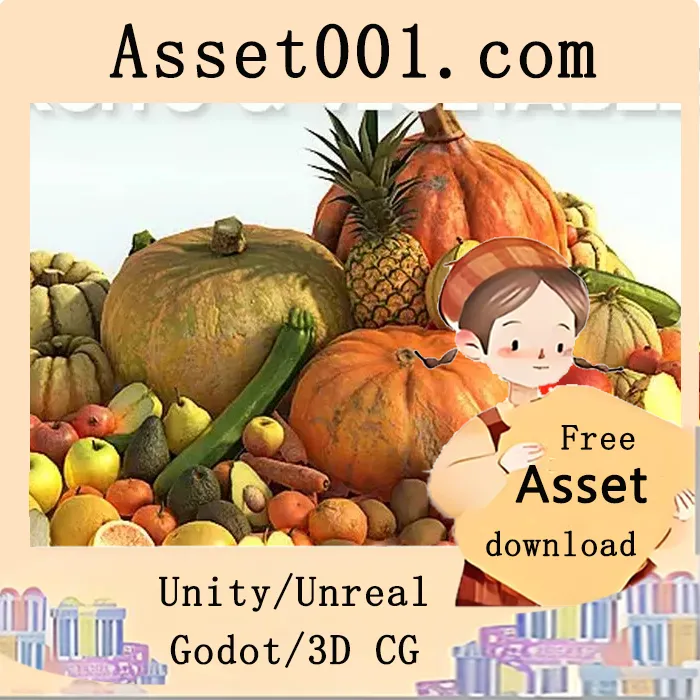 2K高清水果与蔬菜3D模型包（含PBR材质）|HD Fruits Vegetables v1.0