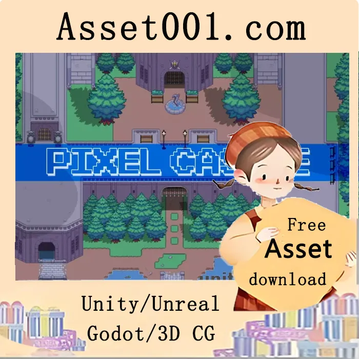像素风格顶部俯视2D城堡环境资产包|Pixel castle v1.0
