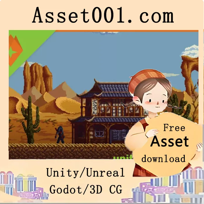 像素艺术武士侧视图地形包 #1 - 废土环境（含2个精美动画角色）|Pixelart Samurai Sideview Tileset - #1 - Wasteland v1.0