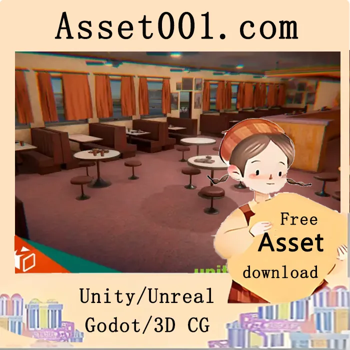 复古咖啡馆环境资产包，适用于游戏、VR项目与模拟器|Old school cafe v1.0