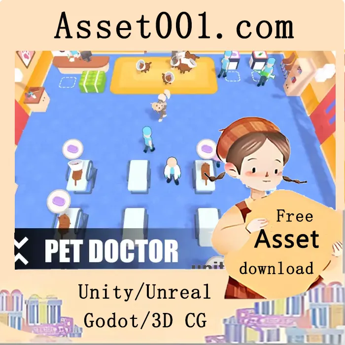 Pet Doctor游戏模板免费下载：内置AI助手、动物养成与多平台支持|Pet Doctor | Template + Editor v1.4