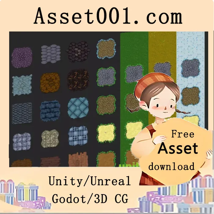Unity资产包：30个独特地面贴图及预配置规则贴图（Rule Tiles V1）|2D Ground Tiles - Rule Tiles V1 v1.3