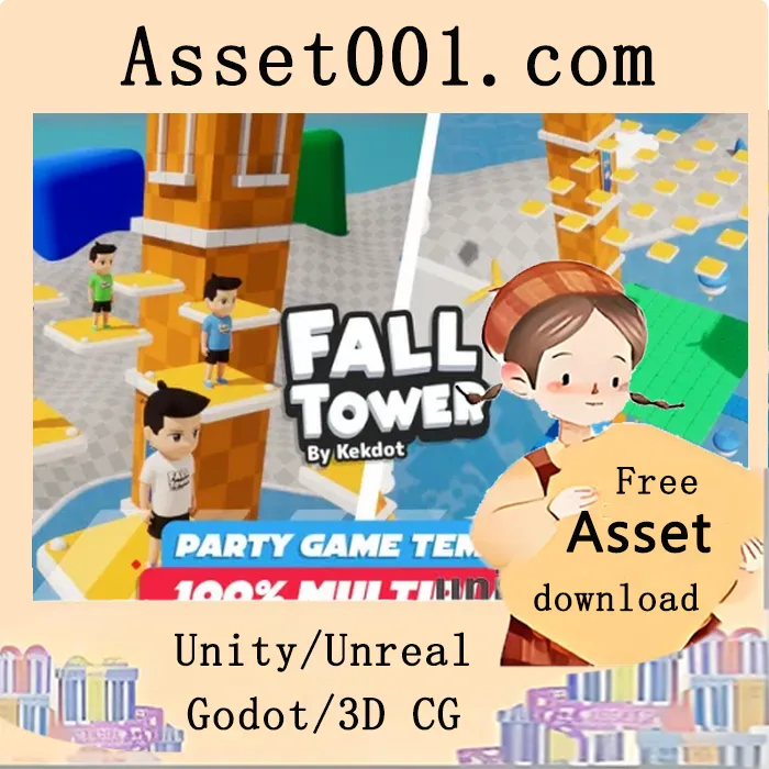 FallTower：支持多人对战的蓝图平台跳跃游戏模板|FallTower - Multiplayer Blueprint Game Template - Platformer - By Kekdot v5.0+