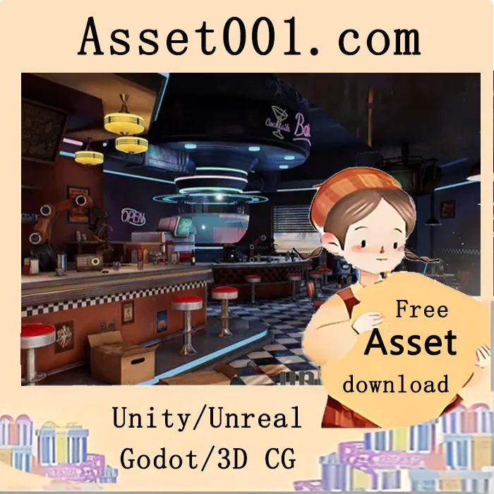 精美餐厅、咖啡馆与快餐店场景包，为游戏提升视觉品质|Restaurant - American Restaurant - Cafe - Diner Environment v4.25-4.27+