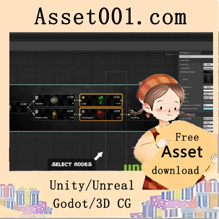 技术树编辑器设计工具：直观图形化定义技能与科技树|Tech Tree Editor Designer v4.27+