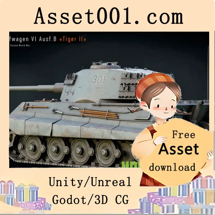 深入体验震撼的Tiger 2重型坦克：完整物理破坏与高保真视觉效果|WW2 Tank - Tiger 2 - Advanced Tank Blueprint v4.25 - 4.27+