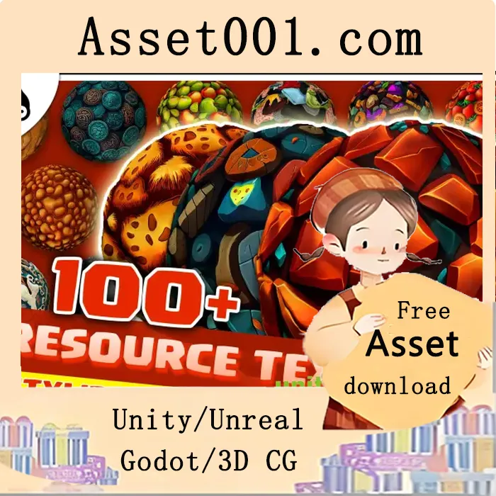 100+ 风格化资源纹理包：皮革、毛皮、骨头、硬币等，适用于奇幻/ RPG 风格游戏环境|100+ Stylized Resource Textures - Leather, Fur, Bones, Coins & More v1.1.0