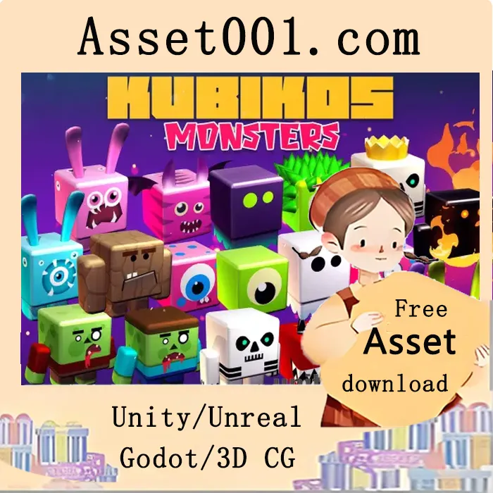 KUBIKOS - 18款低多边形可爱怪物角色包（含动画）|KUBIKOS - Cube Monsters v1.0