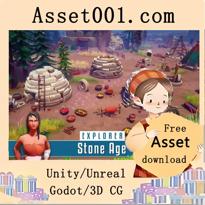 史前风格游戏资源包：包含570个资产的石器时代场景素材|EXPLORER - Stone Age v1.2.1