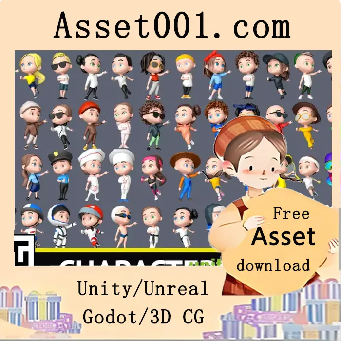 Characters 2 01：26位男性与29位女性角色包，支持游戏、VR/AR及动画使用|Characters 2 01 v1.0