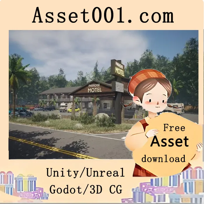 Motel场景资源包介绍：含56个模型、多种材质与音效的完整Demo地图|Motel v5.5+