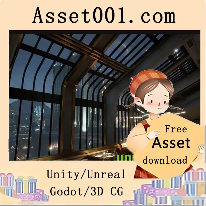 高品质城市天际线餐厅与钢琴酒吧场景资源包|City Skyline Restaurant & Piano Bar v4.26-4.27+