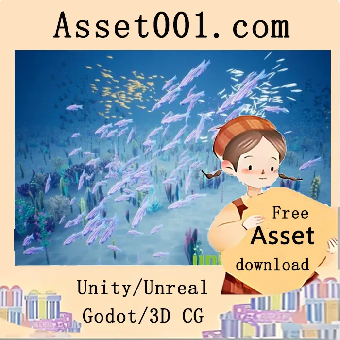 带有Niagara群集与海藻的风格化小鱼集合|Stylized Small Fishes [Niagara] v4.25-4.27+