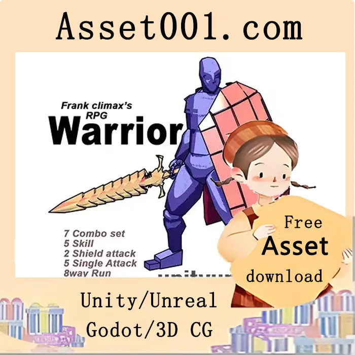基础战士动作包（含UE4 FBX格式）｜手动画制｜93个动作｜支持Mixamo角色|Frank Warrior (+UE FBX) v1.4.2