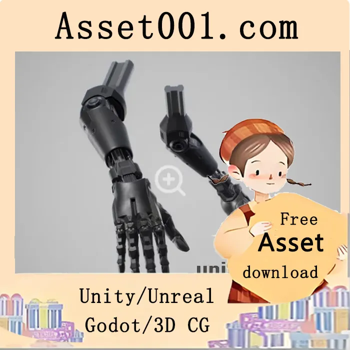 赛博朋克风格机器人手臂，支持从A姿势直接向Epic骨骼进行动画重定向，具备可定制的材质参数|Cybernetic Arms v5.0+