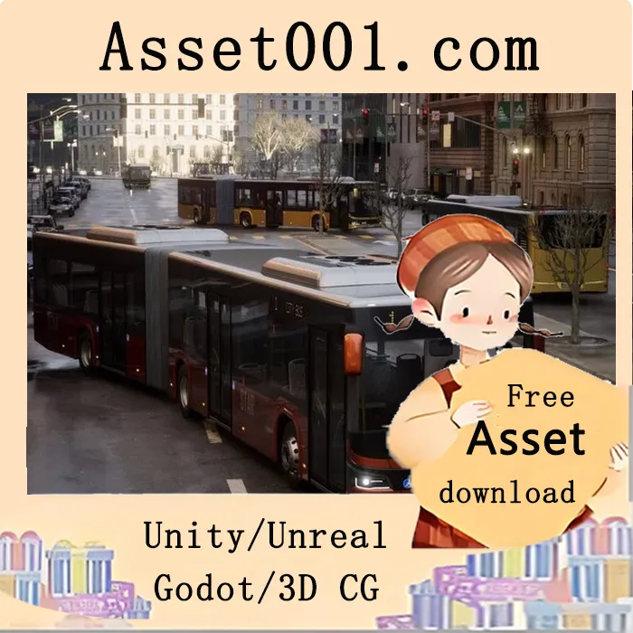 Unity引擎中适合城市可视化与多人游戏的高性能公交模型详解|City Bus (5.0+)