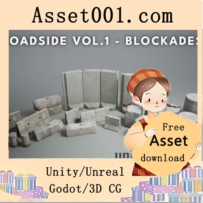 Unreal Engine 5 南方公路系列：Nanite与低多边形道具集合|Roadside VOL.1 - Blockades (Nanite and Low Poly Versions) v5.1-5.3+