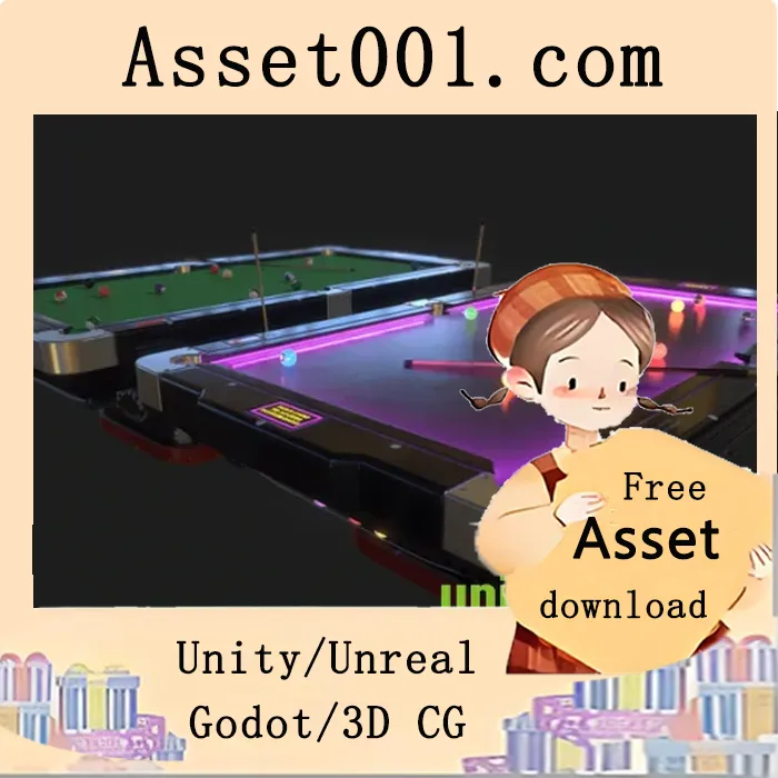 霓虹池桌场景与迷你池球游戏产品设计|Pool Table with Neon Balls v4.27+