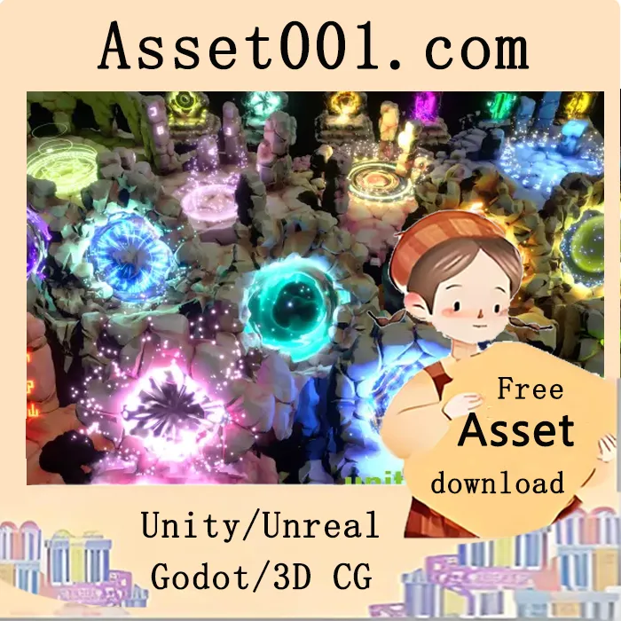 Unity URP支持的魔法传送门与道具资产包（含30个风格化模型与21种特效）|Magic Portals and Props v1.0