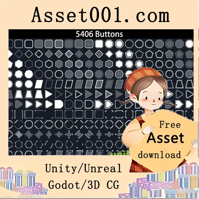 简约风扁平按钮图标资产包（含5406个按钮，支持Unity 48种颜色）|Clean Flat Buttons v1.0