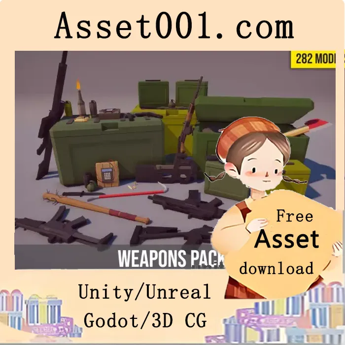 低多边形第一人称射击游戏武器包（282个独特模型）|Low Poly FPS Weapons Pack v1.1
