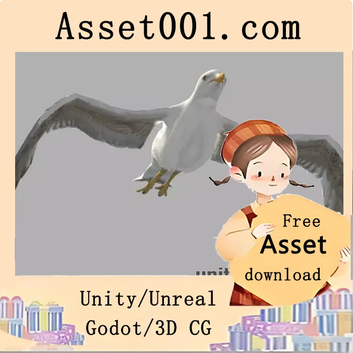 海鸥3D模型与动画资源详解|Seagull (Larus canus) v1.0