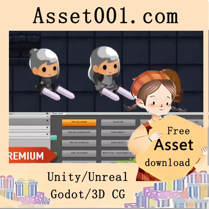 高品质2D角色与动画包：包含200+动画片段，支持中世纪主题定制|PREMIUM 2D Characters + Animations v1.1