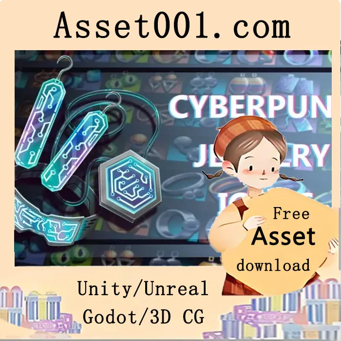 未来赛博朋克珠宝图标包：为游戏界面注入科技与时尚 flair|Futuristic Cyberpunk Jewelry Icons Pack 512x512