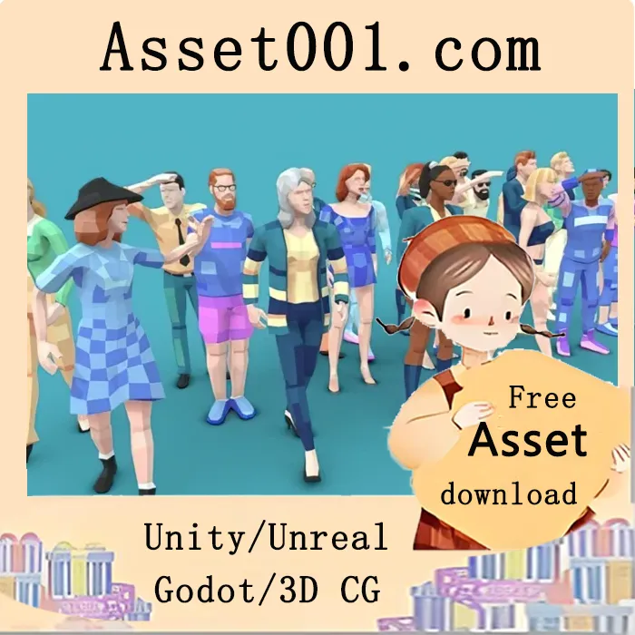 低多边形都市人物3D角色包：为城市主题项目增添活力|Downtown People Low Poly 3D Characters Pack
