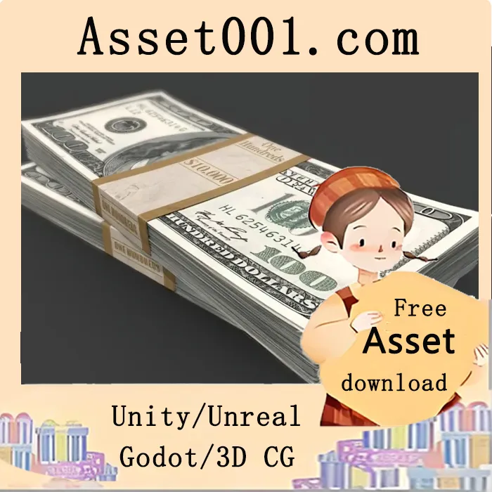 高精度3D模型“Dollar Stack”展现财富与金融成功的视觉魅力|Dollar Stack