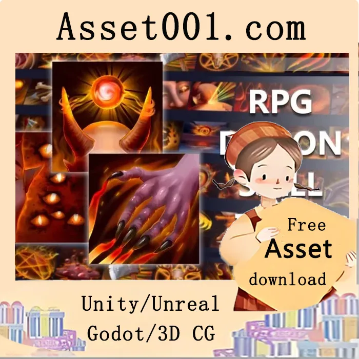 50个恶魔技能游戏图标包，适用于2D游戏中的黑暗角色能力设计|50 Demon Skill Game Icons