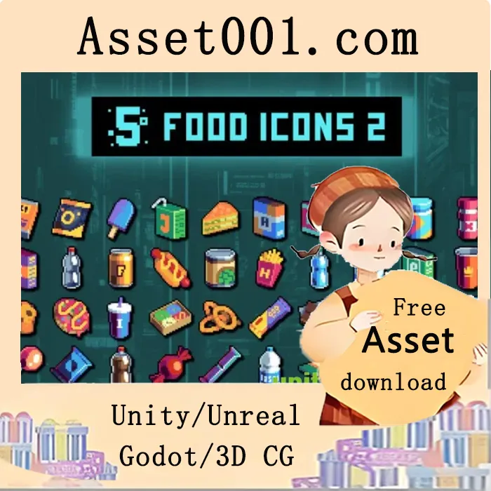 街边美食像素艺术32×32图标包|Street Snacks Pixel Art 32×32 Icon Pack