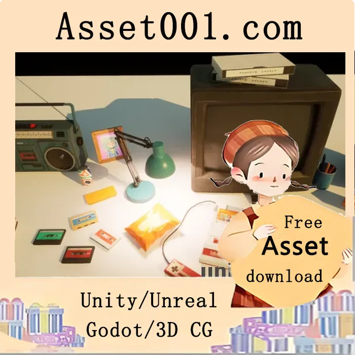 高质量80年代儿童房间道具资源包（含Lumen支持）|80s Room v5.3+